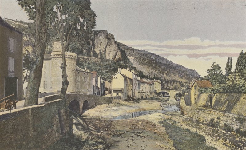 Meyrueis, The Jonte, in the Lower Town by French Photographer