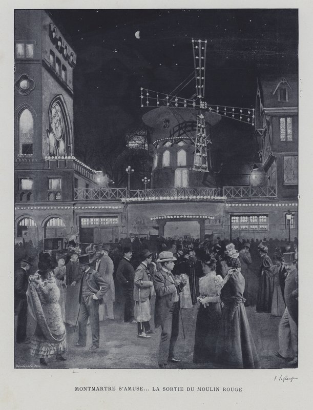 Outside the Moulin Rouge, Montmartre, Paris by French Photographer