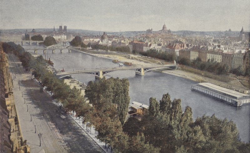 Paris, The Seine, View from the Pavilion of Flora by French Photographer