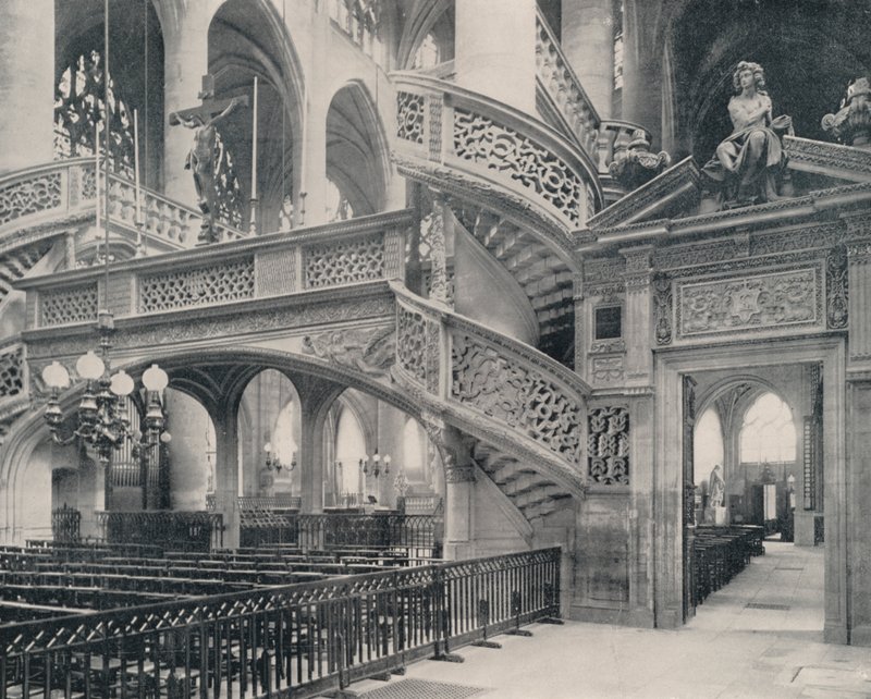 Paris: Section of the Choir in St Etienne-du-Mont by French Photographer