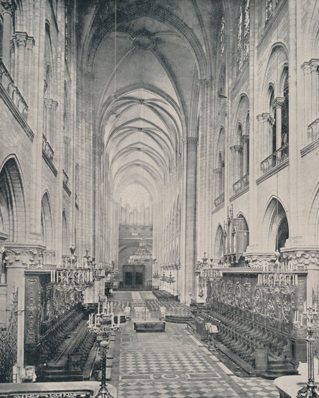 Paris: The Interior of the Notre Dame Cathedral by French Photographer