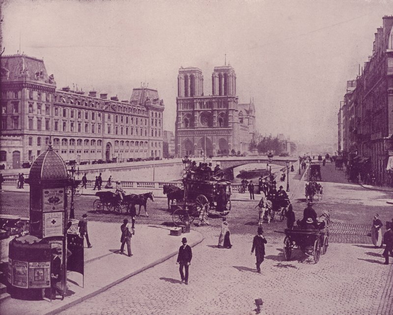 Paris: The Pont St Michel and Notre Dame by French Photographer