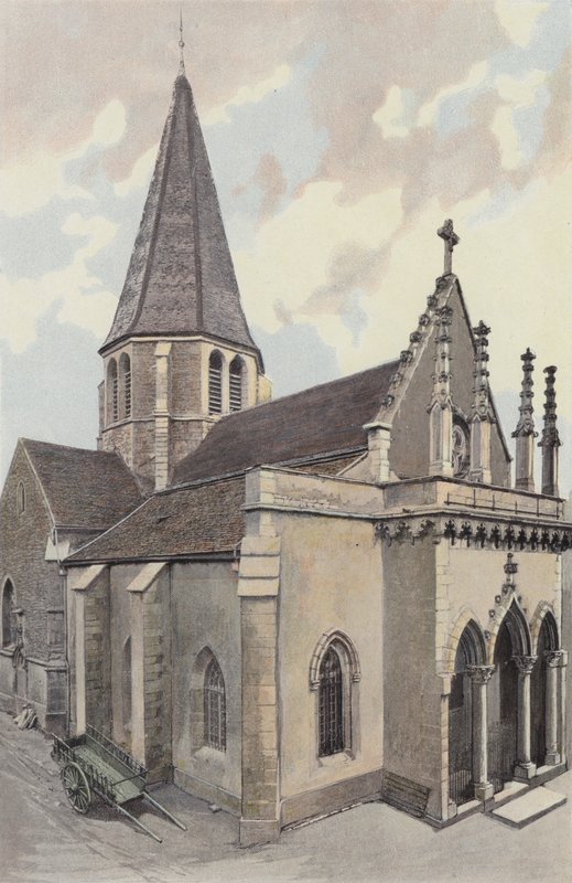 Plombieres-les-Dijon, Church, Northwest View by French Photographer