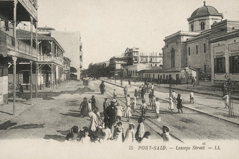 Port-Said, Egypt: Lesseps Street by French Photographer