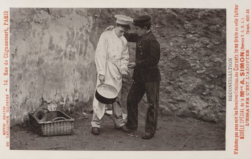 Reconciliation Between Two Boys Working in Hotel or Restaurant by French Photographer