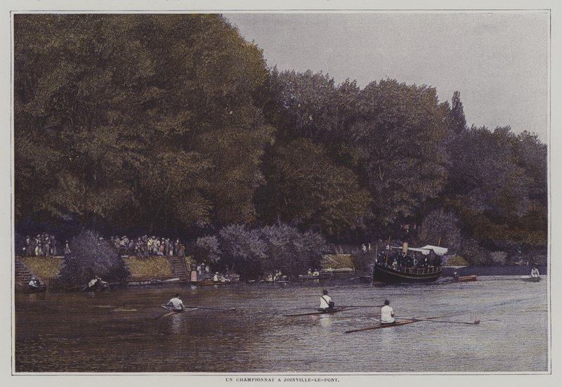 Rowing championship on the River Marne at Joinville-le-Pont, France by French Photographer