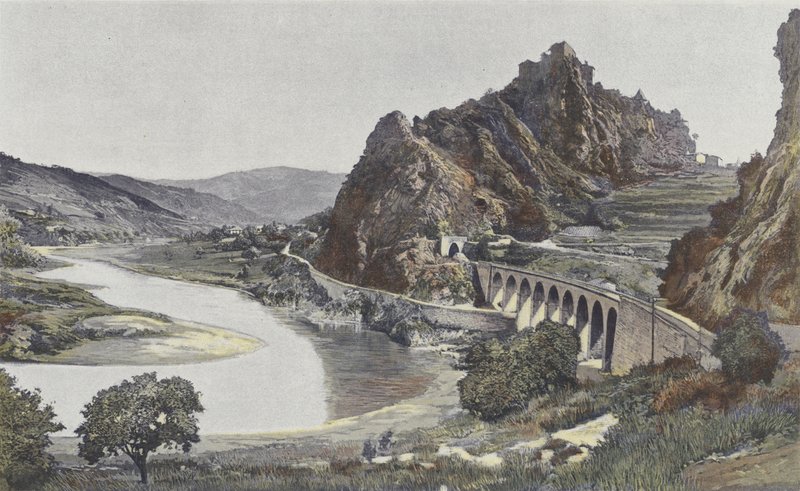 Saint-Paul-en-Cornillon, View of the Rock of Cornillon by French Photographer