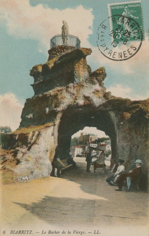 The Rock of the Blessed Virgin in Biarritz, France by French Photographer