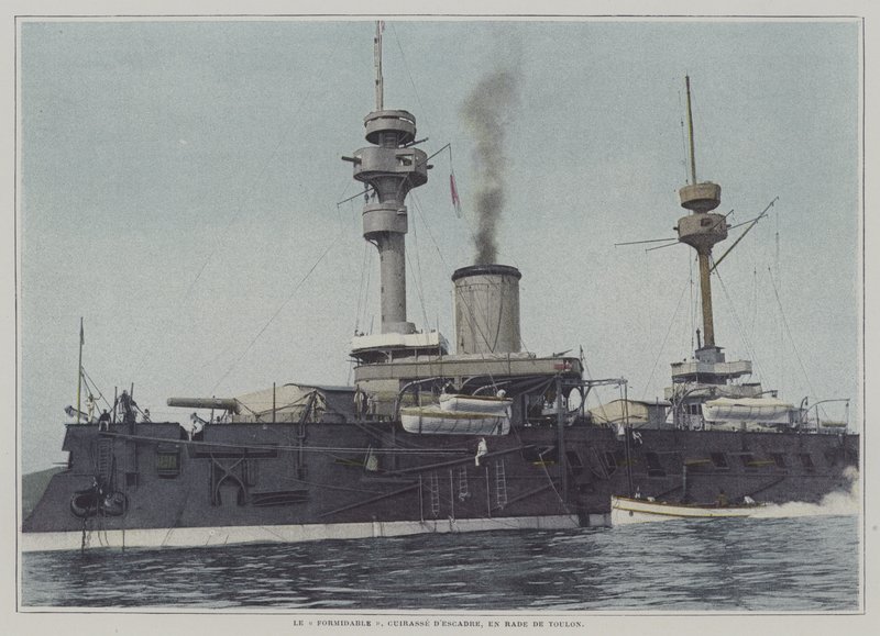 The battleship Formidable in Toulon harbour by French Photographer