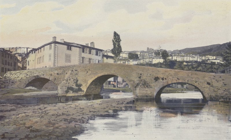 Thiers, General View from the Left Bank of the Durolle by French Photographer