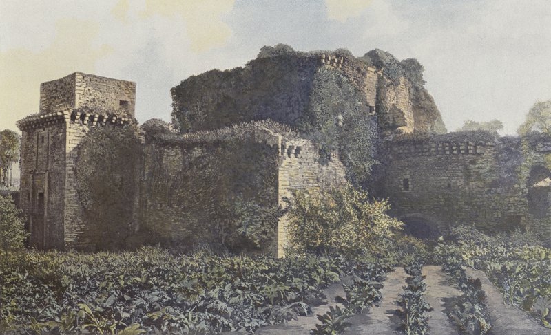 Tiffauges, Castle Ruins, View from the Courtyard by French Photographer