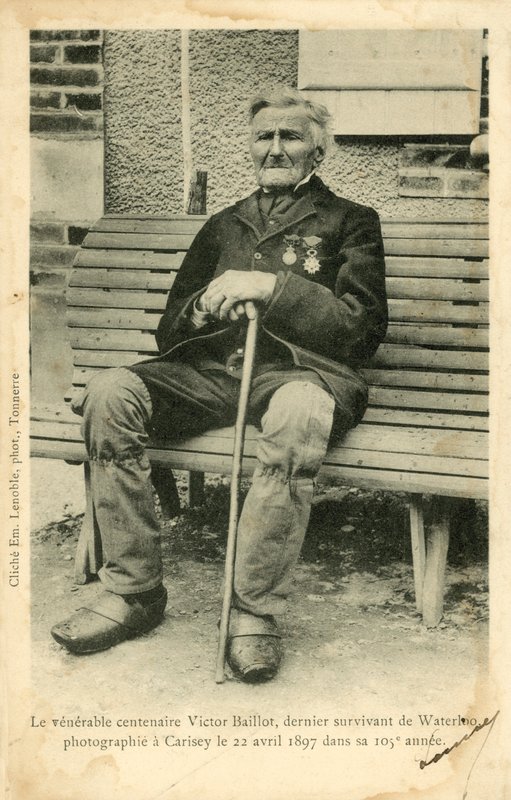 Victor Baillot, the Last Survivor of the Battle of Waterloo, Photographed at Carisey on 22 April by French Photographer