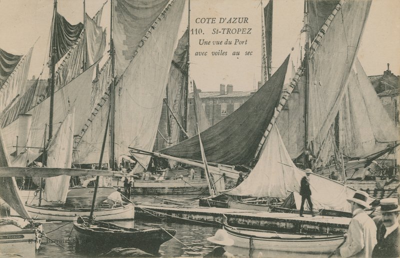 View of the port with sailing boats, St Tropez, Cote d