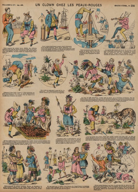 A clown among the Native Americans by French School
