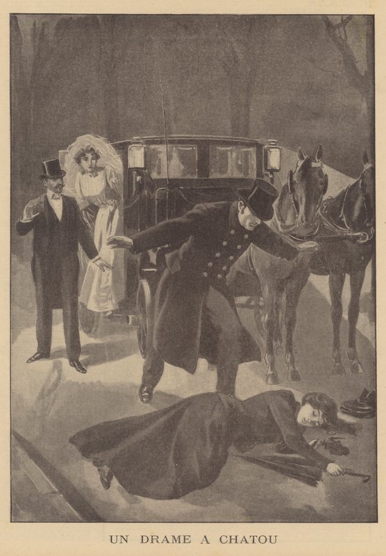 A murder at Chatou, Paris by French School