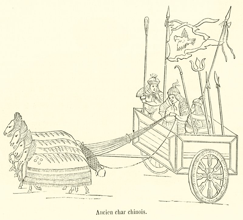 Ancient Chinese chariot by French School