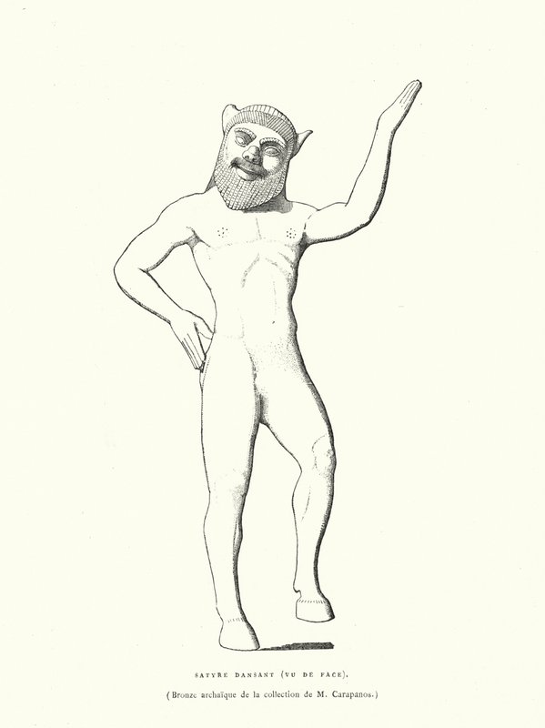 Ancient Greek Bronze Figure of a Dancing Satyr by French School