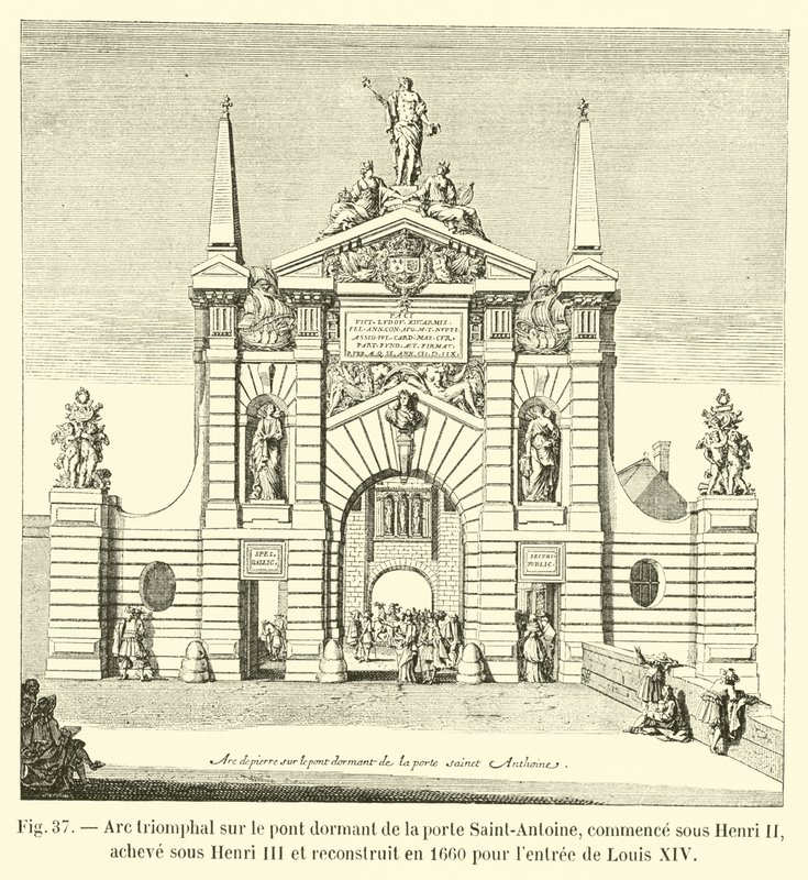 Triumphal Arch on the Dormant Bridge of the Saint-Antoine Gate, Started under Henry II, Completed under Henry III and Rebuilt in 1660 for the Entry of Louis XIV by French School