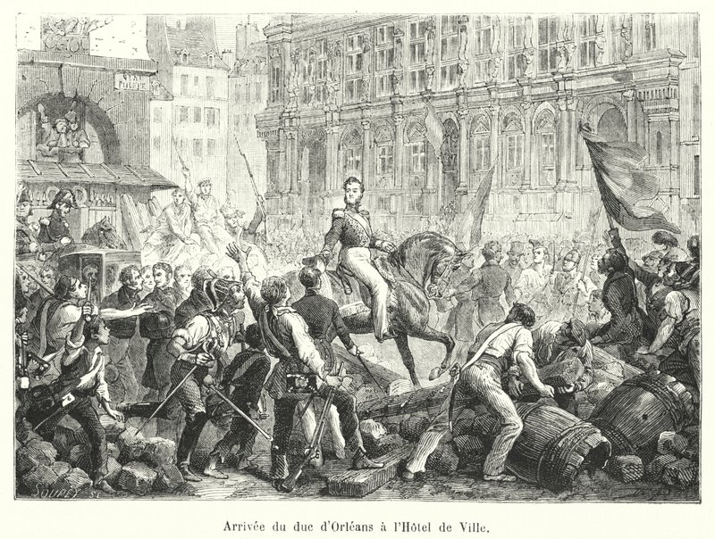 Arrival of the Duke of Orleans at the Hotel de Ville by French School