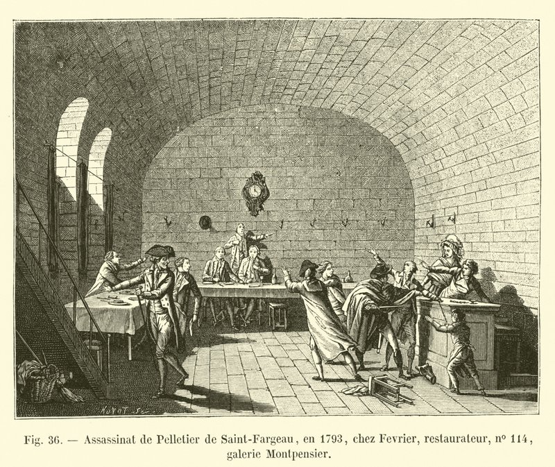 Assassination of Pelletier de Saint-Fargeau, 1793, at Fevrier