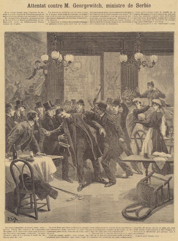 Assassination attempt against the Minister Plenipotentiary of the Kingdom of Serbia to France in Paris by French School