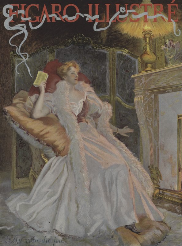 By the Fireside. Cover of Le Figaro Illustre, January 1896 by French School