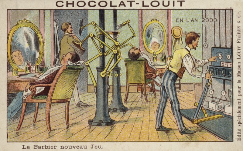 Automated Barbers Shop in the Year 2000 by French School