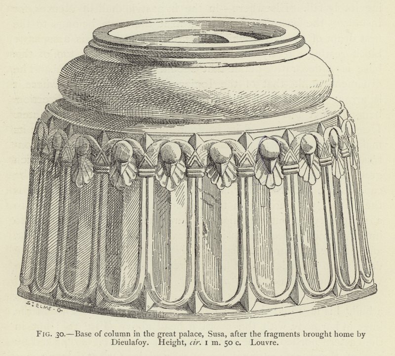 Base of Column in the Great Palace, Susa, after the Fragments Brought Home by Dieulafoy, Louvre by French School