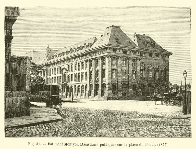 Montyon Building, Public Assistance, on Place du Parvis, 1877 by French School