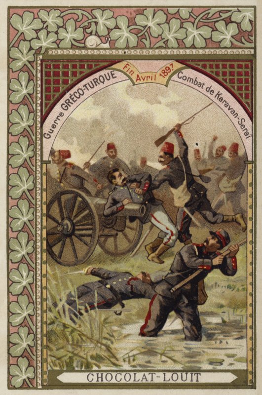 Battle of Karavan-Serai, Greco-Turkish War, April 1897 by French School