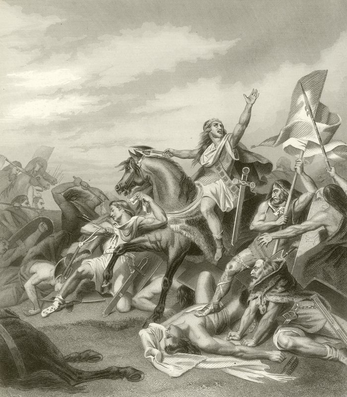Battle of Tolbiacum, 496 by French School