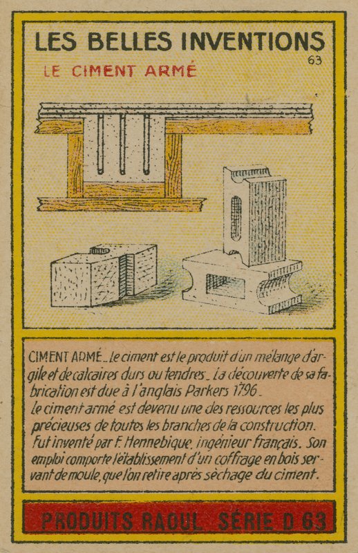 Beautiful inventions card, reinforced concrete by French School