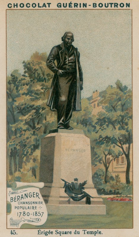 Beranger, Popular Songwriter, 1780-1857, Erected in Square du Temple by French School