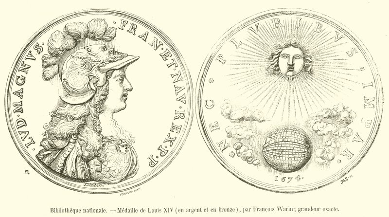 National Library, Medal of Louis XIV, in Silver and Bronze (engraving) by French School