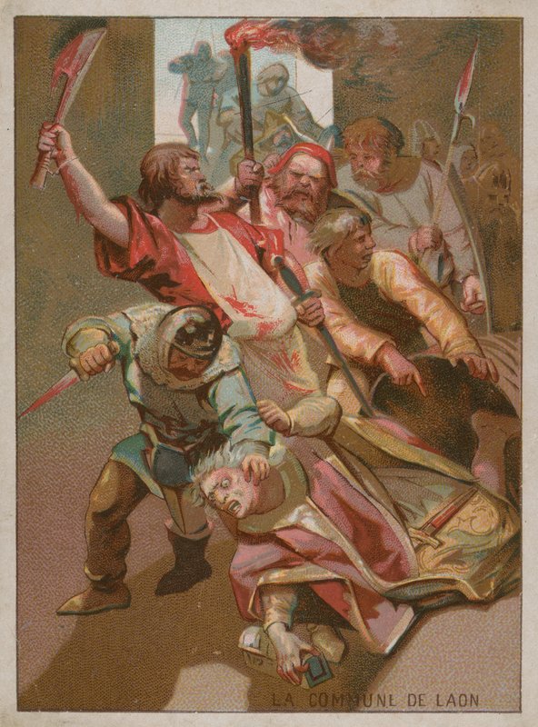 Bishop and partisans killed in the Commune of Laon in 1112 by French School