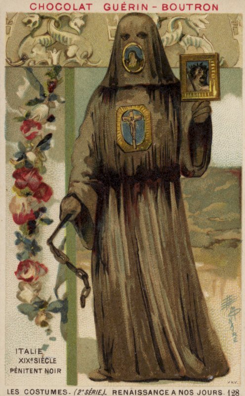 Black Penitent, Italy, 19th Century by French School