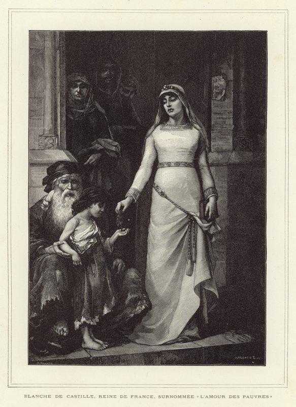 Blanche of Castille, Queen Consort of Louis VIII of France and Mother of Louis IX by French School