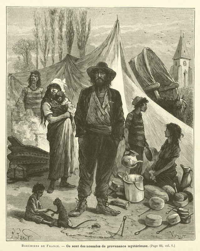 Gypsies of France (engraving) by French School