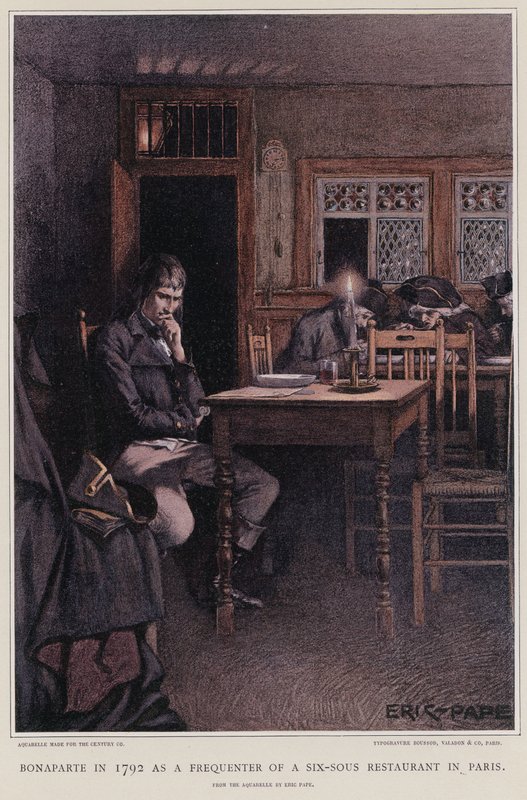 Bonaparte in 1792 as a frequenter of a six-sous restaurant in Paris by French School