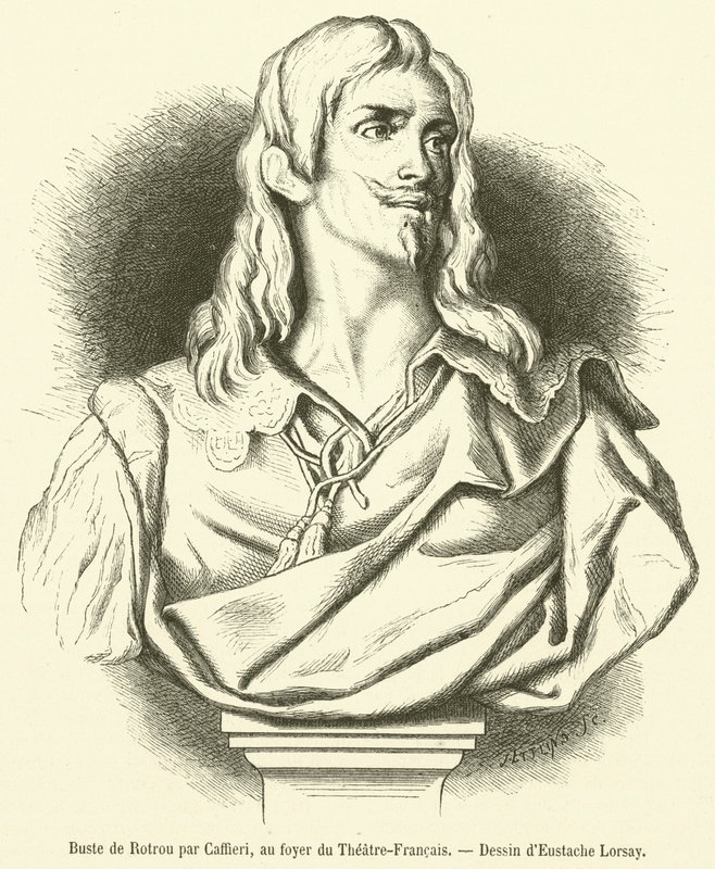Bust of Rotrou by Caffieri, in the foyer of the Theatre-Francais by French School