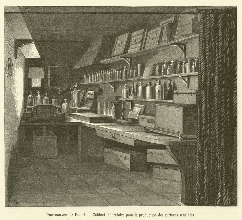 Laboratory Cabinet for the Production of Sensitive Surfaces (engraving) by French School