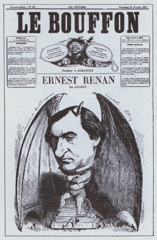 Caricature of the French Philosopher Ernest Renan (lithograph) by French School