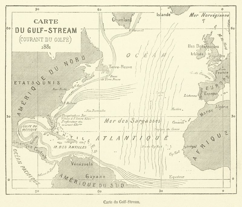 Map of the Gulf Stream by French School