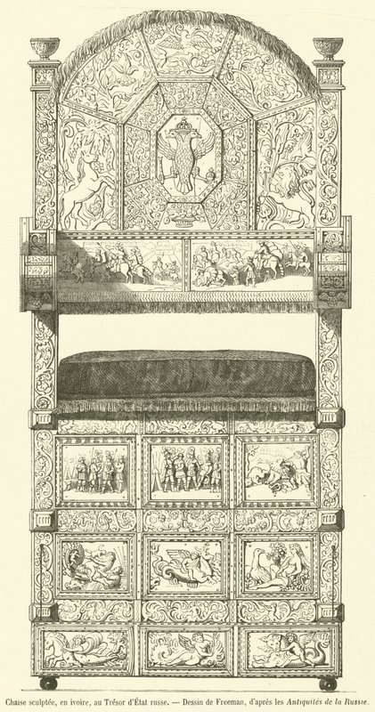 Sculpted Chair in Ivory, in the Russian State Treasury by French School