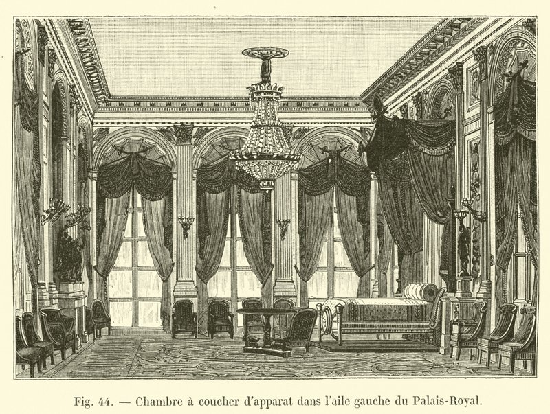 State bedroom in the left wing of the Palais-Royal by French School