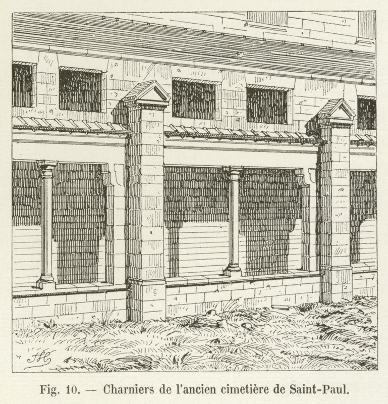 Charnel houses of the old Saint-Paul cemetery by French School