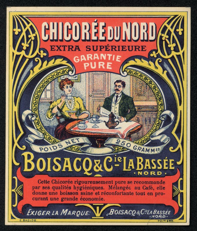 Chicoree du Nord, Boisacq and Cie la Bassee, advertisement by French School
