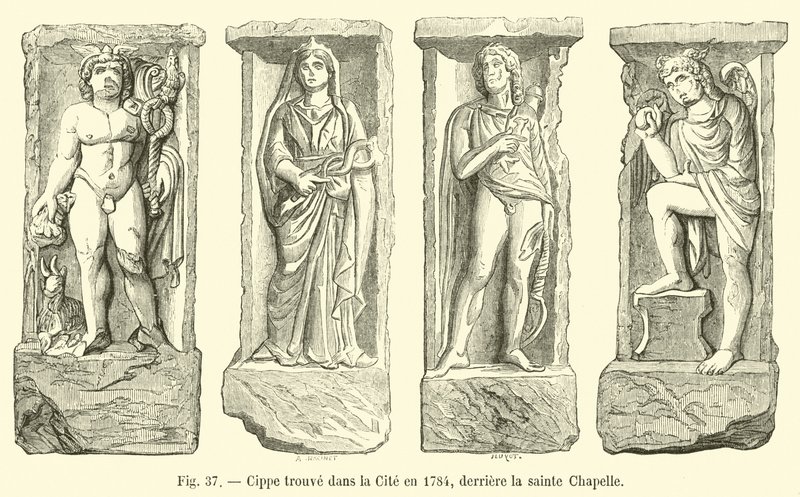 Cippus found in the City in 1784, behind the Sainte Chapelle by French School