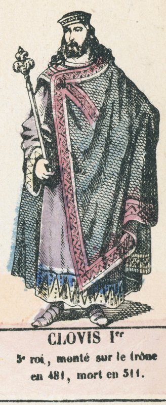 Clovis I, 5th King, Ascended the Throne in 481, Died in 511 (engraving) by French School