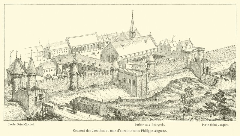 Convent of the Jacobins and city wall under Philippe-Auguste by French School